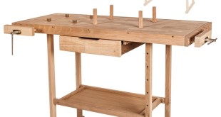 TecTake Holz Werkbank mit Schraubstock - diverse Größen